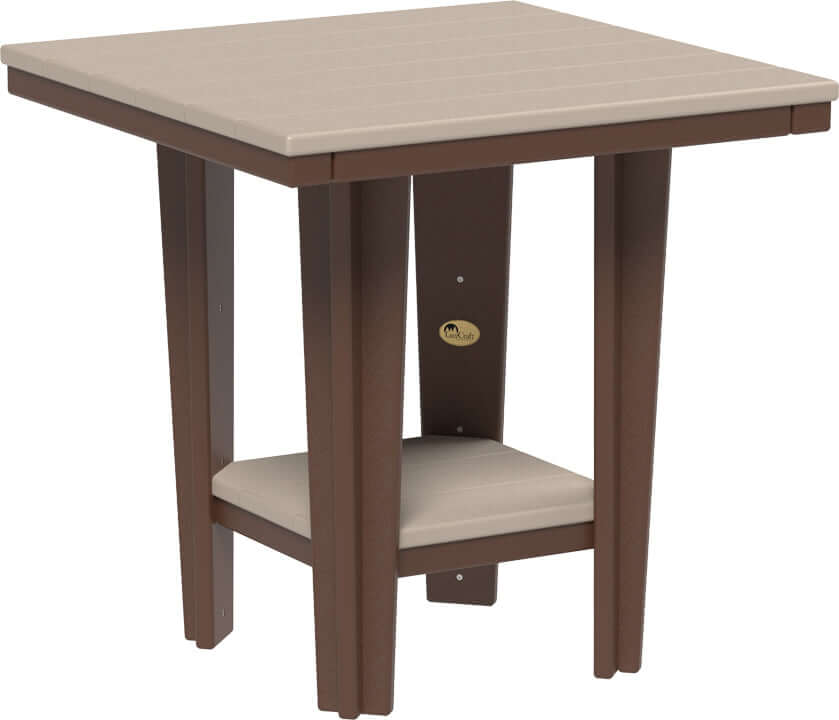 LuxCraft 30" Square Bistro Table | Dining Height — Amish-crafted recycled poly, weather-resistant design