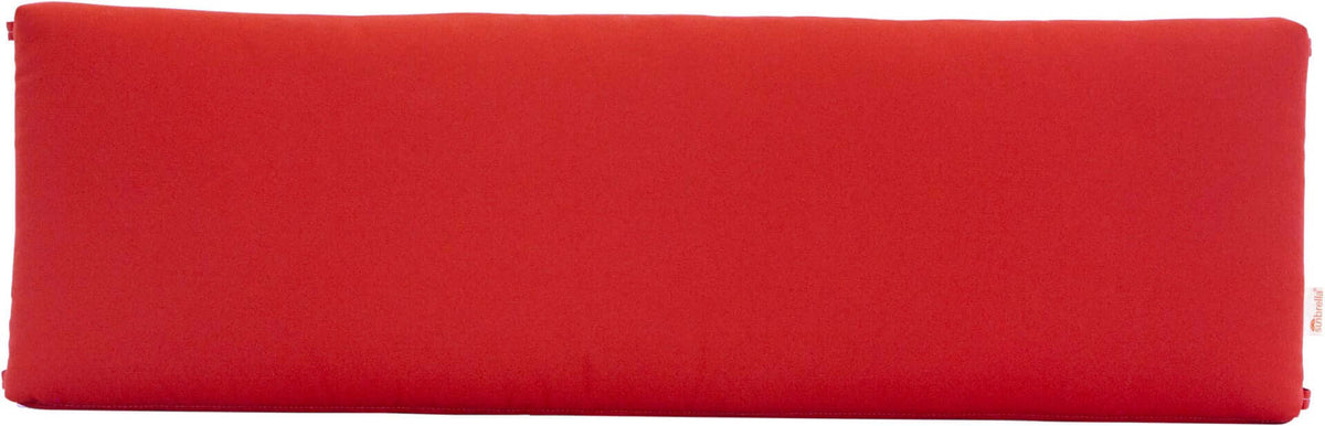 LuxCraft 41" Outdoor Café Bench Cushion in Red paired for patio chair upgrade — weather-resistant cover