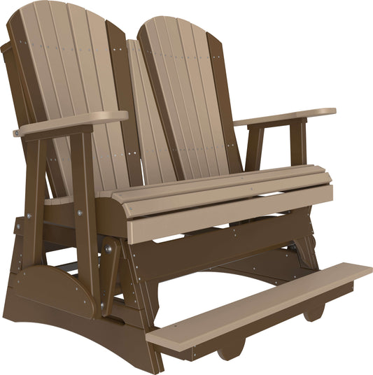 LuxCraft 4' Adirondack Balcony Glider — Amish-crafted recycled poly, 20-year poly durability
