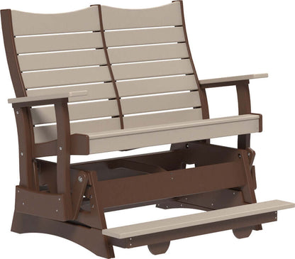 LuxCraft 4' Contour Balcony Glider — Amish-crafted recycled poly, weather-resistant design