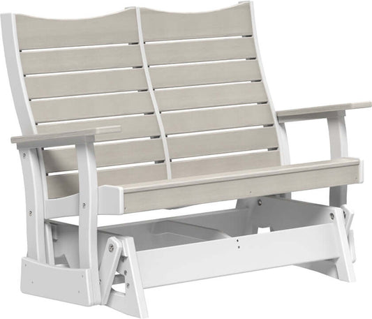 LuxCraft 4' Contour Poly Glider for outdoor patio seating