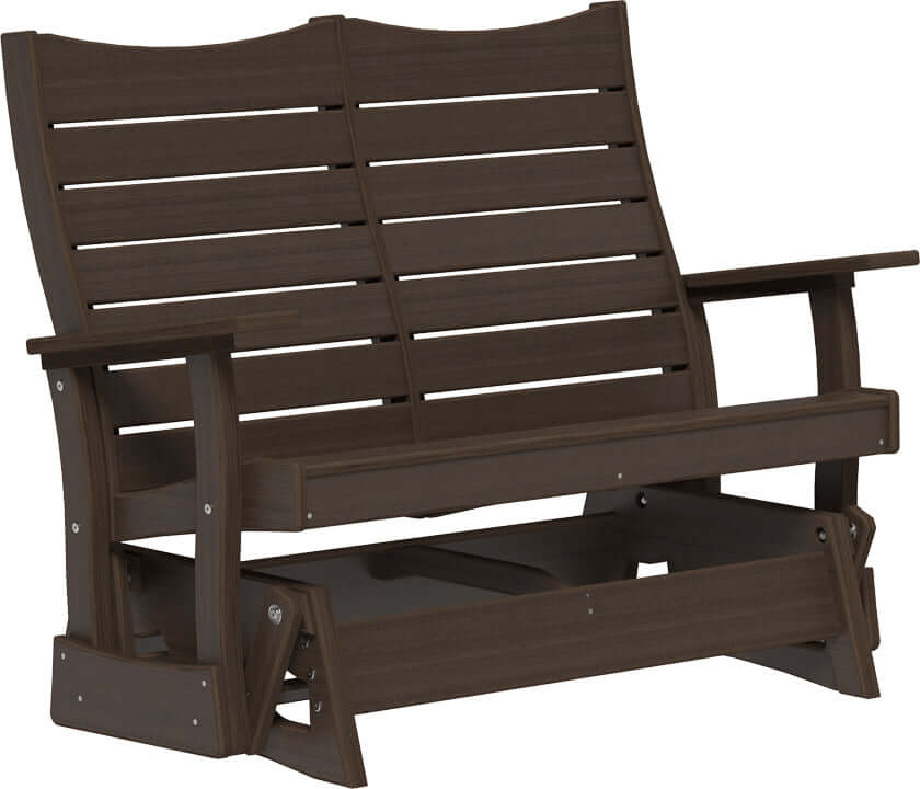 LuxCraft 4' Contour Poly Glider — shaped curved-back glider, recycled HDPE construction