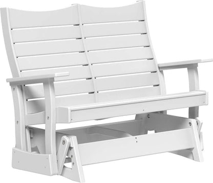 LuxCraft 4' Contour Poly Glider in White — Amish-crafted recycled poly, commercial-grade poly