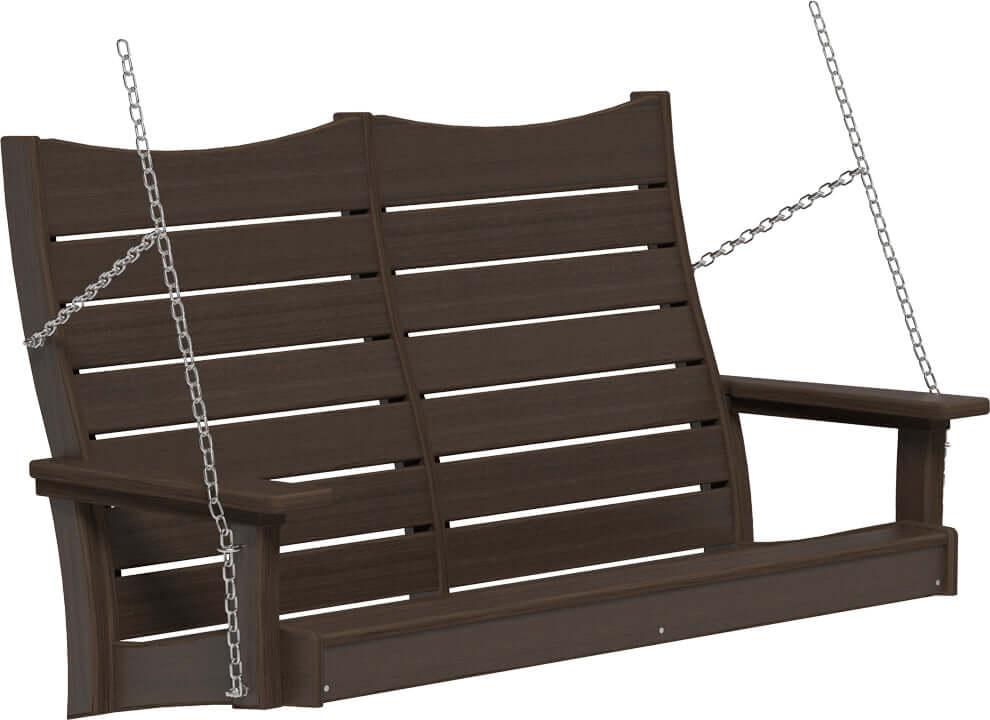 LuxCraft 4' Contour Swing | Outdoor Swing — front-porch hanging swing for front-porch hanging