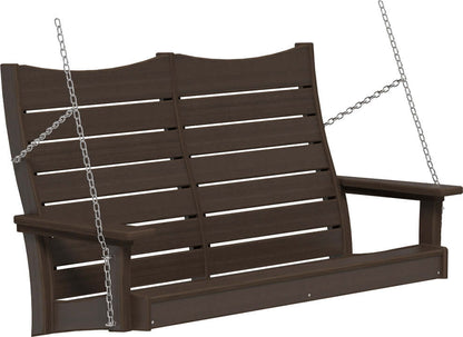LuxCraft 4' Contour Swing | Outdoor Swing — front-porch hanging swing for front-porch hanging