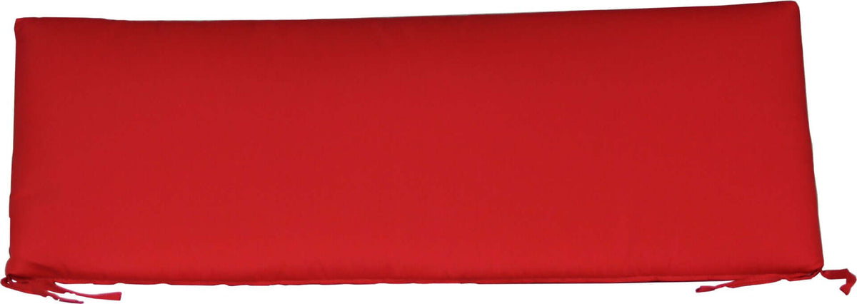 LuxCraft 4' Outdoor Seat Cushions in Red — tie-strap chair attachment, fade-resistant fabric