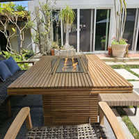 Anderson Teak Louvre Rectangular Fireplace Table