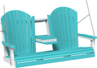 LuxCraft 5' Adirondack Porch Swing made with all-weather poly furniture materials
