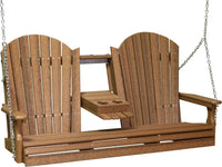 LuxCraft 5' Adirondack Porch Swing made with all-weather poly furniture materials