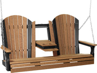 LuxCraft 5' Adirondack Porch Swing made with all-weather poly furniture materials