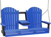 LuxCraft 5' Adirondack Porch Swing made with all-weather poly furniture materials