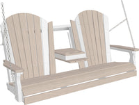 LuxCraft 5' Adirondack Porch Swing made with all-weather poly furniture materials