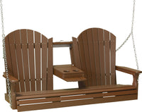 LuxCraft 5' Adirondack Porch Swing made with all-weather poly furniture materials