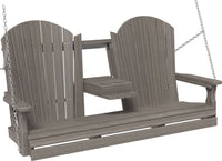LuxCraft 5' Adirondack Porch Swing made with all-weather poly furniture materials