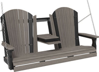 LuxCraft 5' Adirondack Porch Swing made with all-weather poly furniture materials