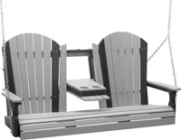 LuxCraft 5' Adirondack Porch Swing made with all-weather poly furniture materials