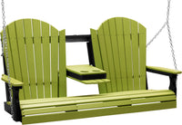LuxCraft 5' Adirondack Porch Swing made with all-weather poly furniture materials