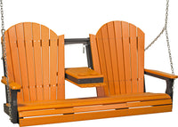LuxCraft 5' Adirondack Porch Swing made with all-weather poly furniture materials
