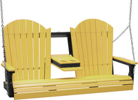 LuxCraft 5' Adirondack Porch Swing made with all-weather poly furniture materials