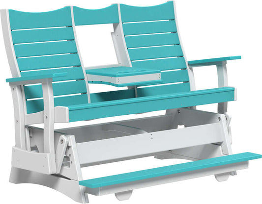 LuxCraft 5' Contour Balcony Poly Glider for outdoor balcony seating