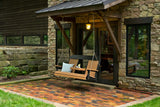 LuxCraft 5' Classic Porch Swing in Cedar and Black — front-porch hanging swing for front-porch hanging