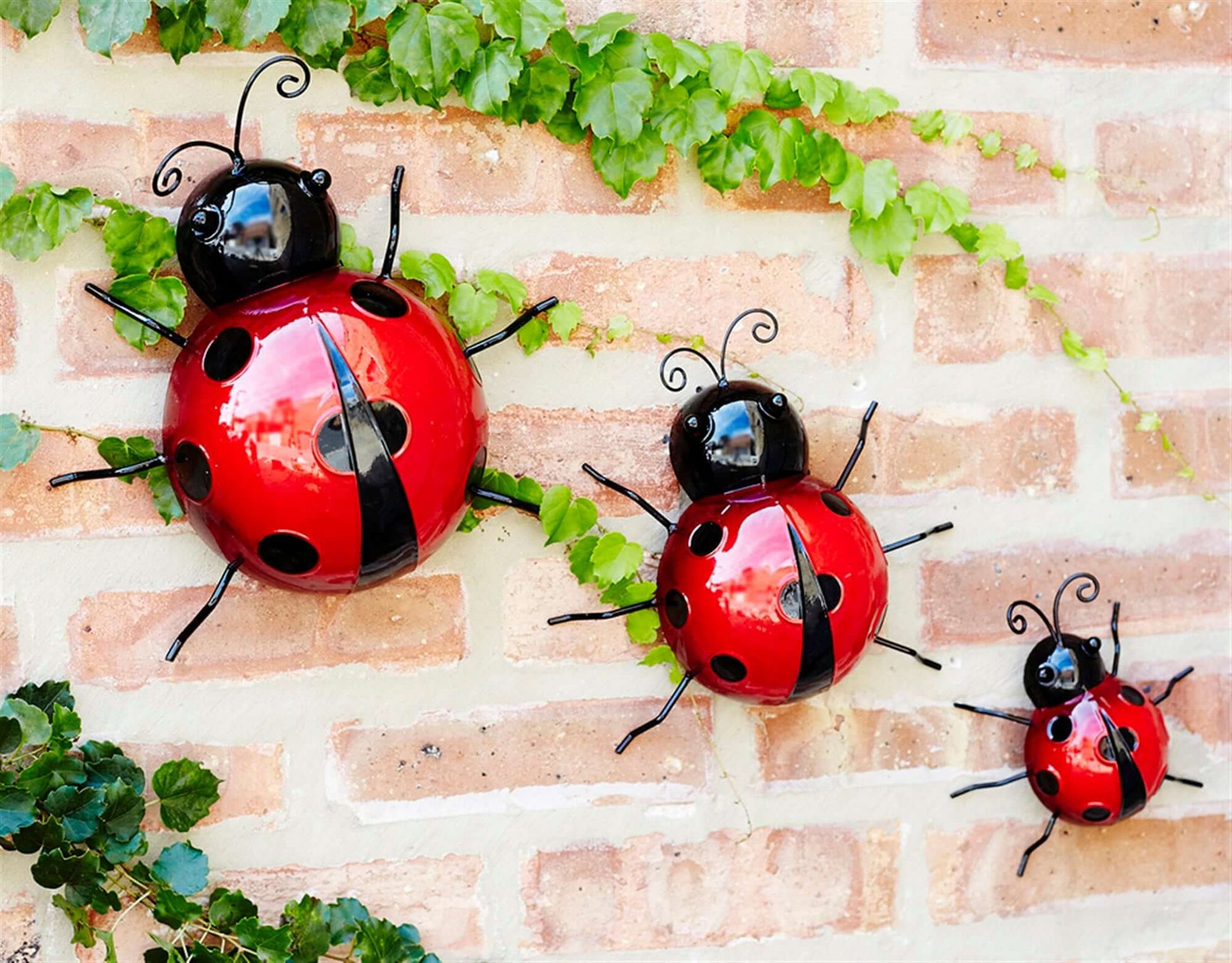 Melrose International Metal Lady Bug Garden Decor (Set of 6)