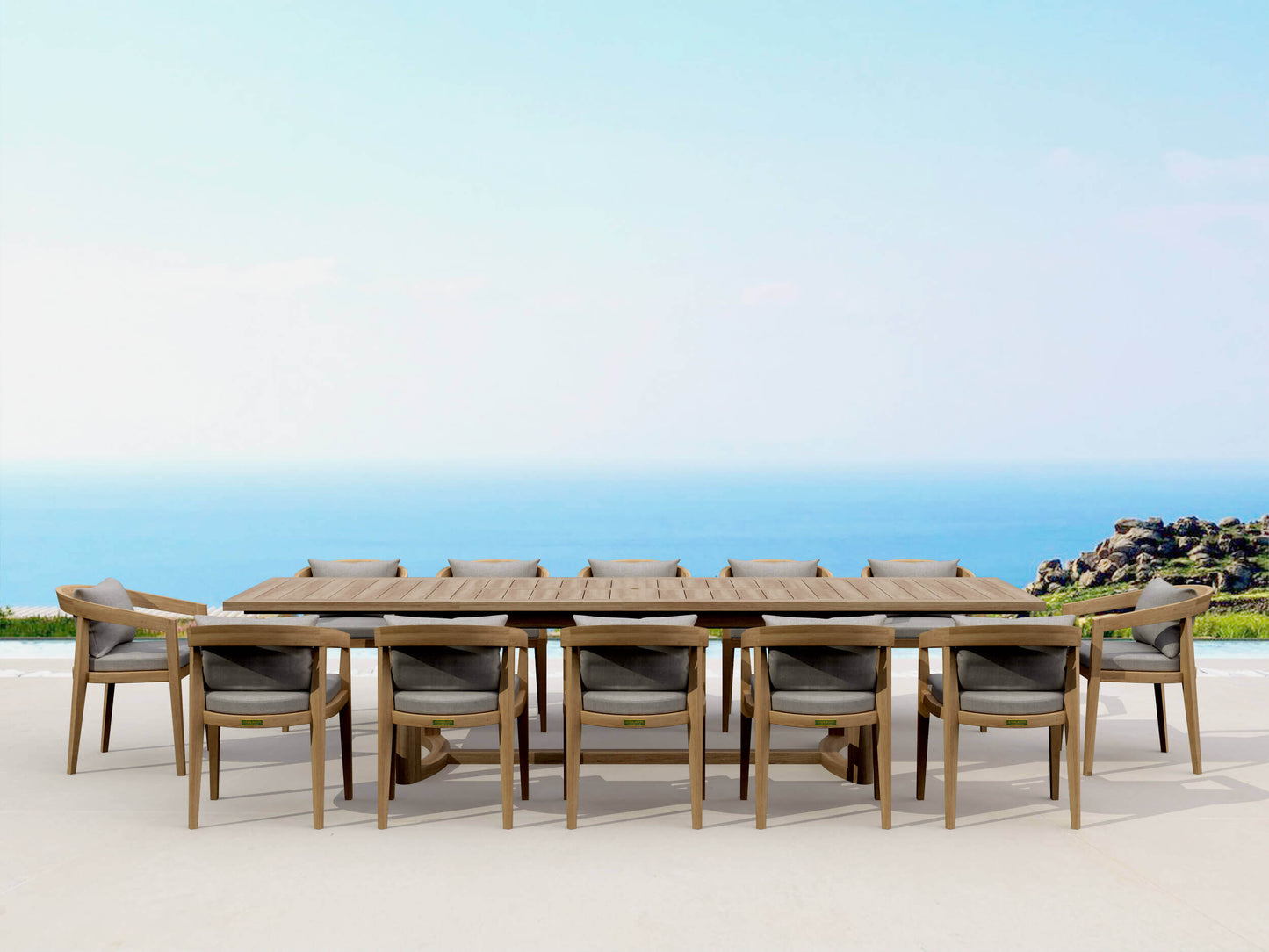 Anderson Teak Toscana Extension Table And Dining Armchair Set Three-Quarter View of Dining Chair