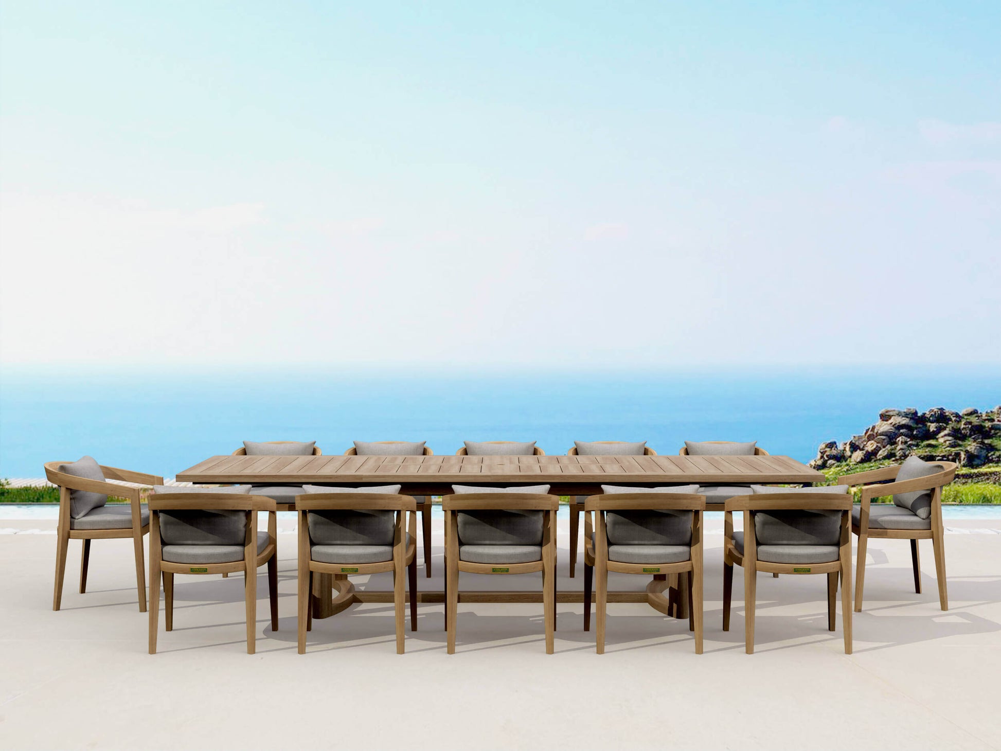 Anderson Teak Toscana Extension Table And Dining Armchair Set Three-Quarter View of Dining Chair