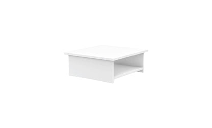 Ledge Lounger Echo Side Table in White with open lower shelf