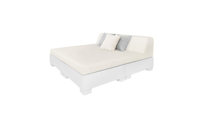 Ledge Lounger Affinity Square Sunbed with Backrest Cushion in White with White cushion