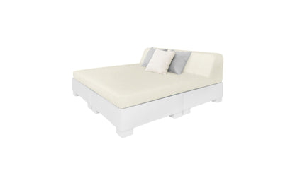 Ledge Lounger Affinity Square Sunbed with Backrest Cushion in White with Oyster cushion