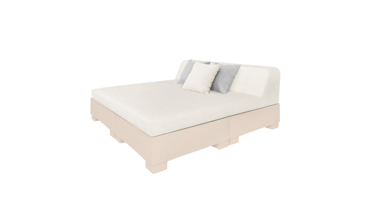 Ledge Lounger Affinity Square Sunbed with Backrest Cushion in Cloud with White cushion