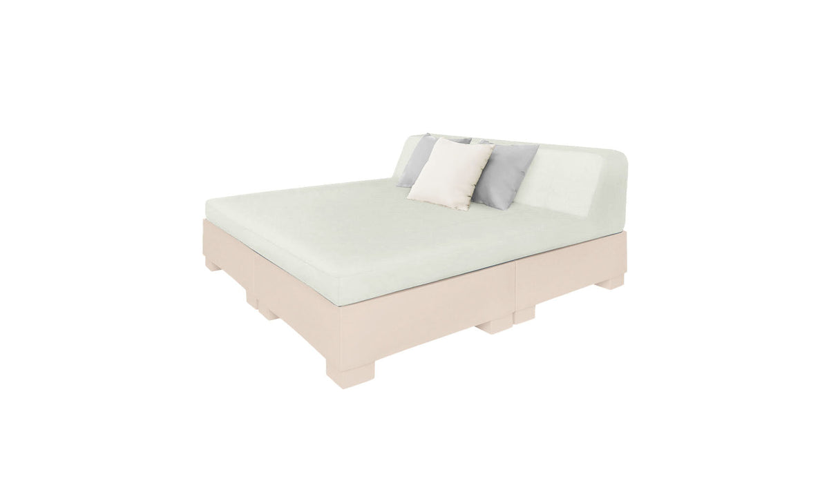 Ledge Lounger Affinity Square Sunbed with Backrest Cushion in Cloud with Silver cushion
