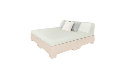 Ledge Lounger Affinity Square Sunbed with Backrest Cushion in Cloud with Silver cushion