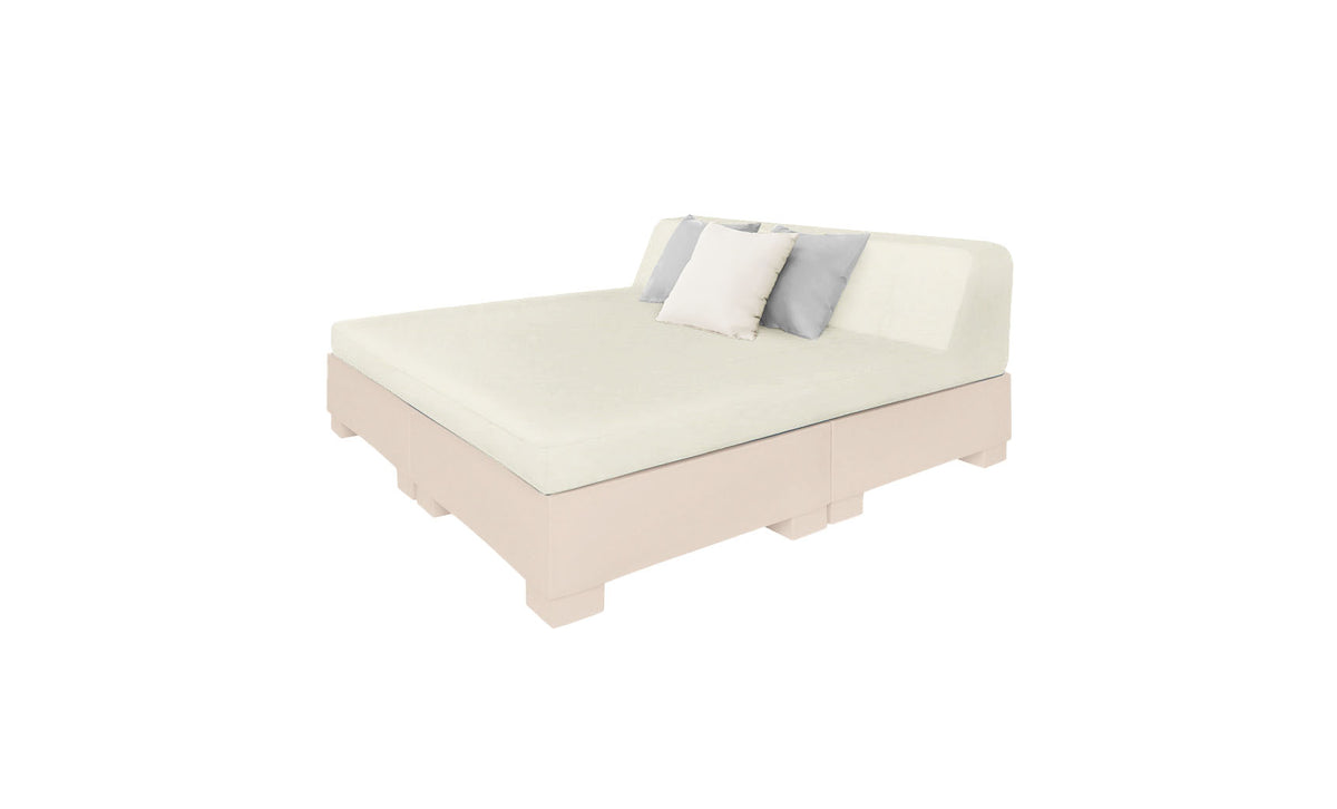 Ledge Lounger Affinity Square Sunbed with Backrest Cushion in Cloud with Oyster cushion