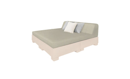 Ledge Lounger Affinity Square Sunbed with Backrest Cushion in Cloud with Cadet Gray cushion