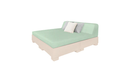 Ledge Lounger Affinity Square Sunbed with Backrest Cushion in Cloud with Sea cushion