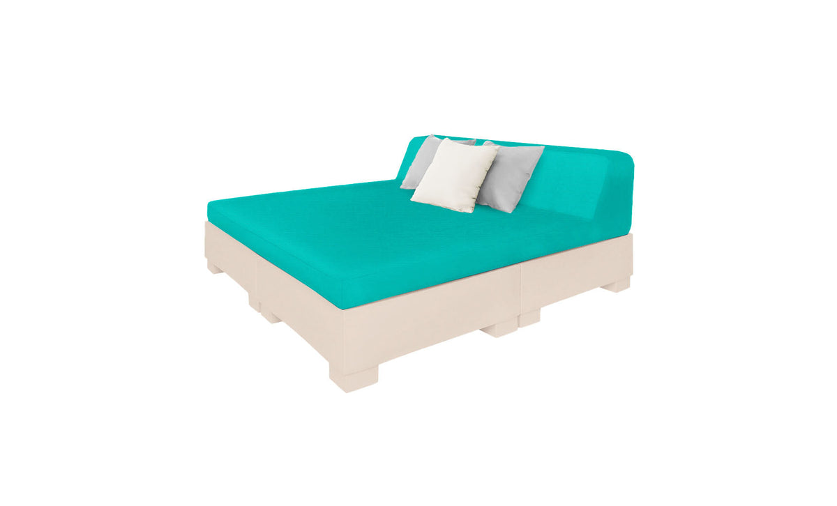 Ledge Lounger Affinity Square Sunbed with Backrest Cushion in Cloud with Aruba cushion