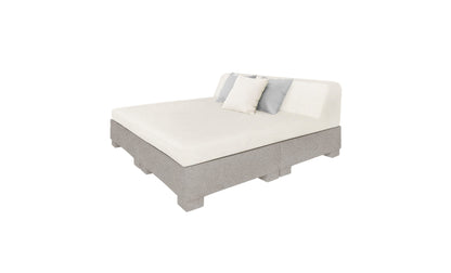 Ledge Lounger Affinity Square Sunbed with Backrest Cushion in Sandstone with White cushion