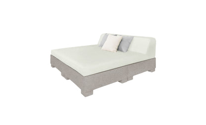 Ledge Lounger Affinity Square Sunbed with Backrest Cushion in Sandstone with Silver cushion