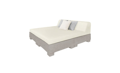 Ledge Lounger Affinity Square Sunbed with Backrest Cushion in Sandstone with Oyster cushion