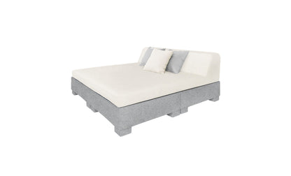 Ledge Lounger Affinity Square Sunbed with Backrest Cushion in Granite Gray with White cushion