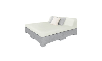 Ledge Lounger Affinity Square Sunbed with Backrest Cushion in Granite Gray with Silver cushion