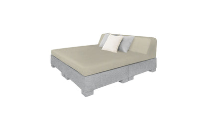 Ledge Lounger Affinity Square Sunbed with Backrest Cushion in Granite Gray with Cadet Gray cushion