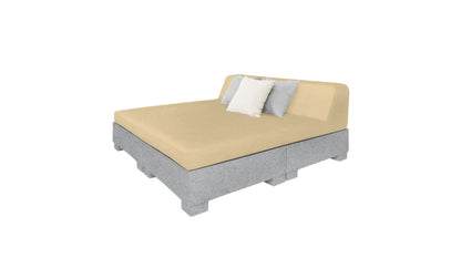 Ledge Lounger Affinity Square Sunbed with Backrest Cushion in Granite Gray with Linen cushion