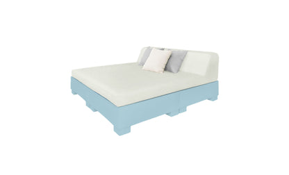 Ledge Lounger Affinity Square Sunbed with Backrest Cushion in Frost with Silver cushion