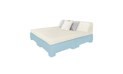 Ledge Lounger Affinity Square Sunbed with Backrest Cushion in Frost with Oyster cushion