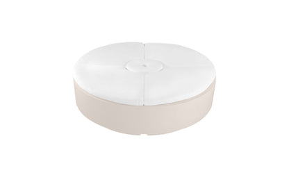 Ledge Lounger Signature Round Sunbed with Umbrella Hole in Cloud with White cushion