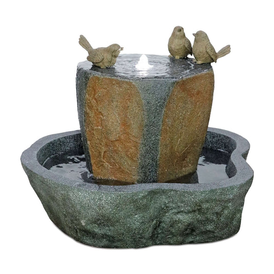 Melrose International Stone Bird Bath Pool Fountain 22"D