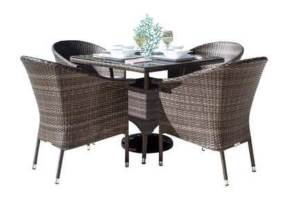 Spectrum 5-Piece Woven Armchair Dining Set with Cushions